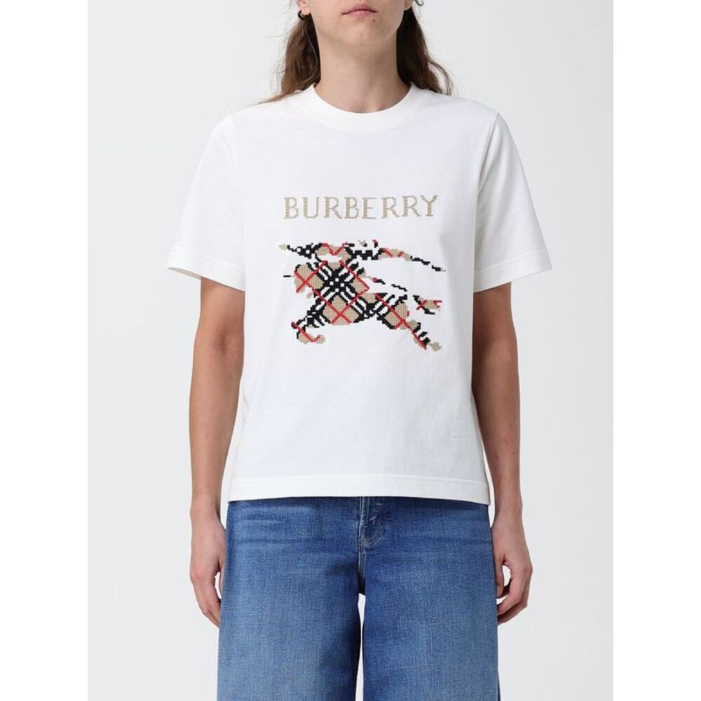 Burberry Women Burberry Equestrian Knight Check Pattern Cotton T-Shirt